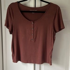 American eagle burgundy top size large